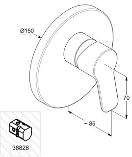 Встраиваемый смеситель для душа Kludi Pure&Easy хром 374200565